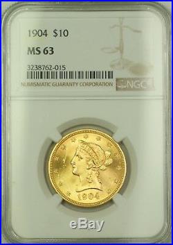1904 $10 Liberty Gold Eagle NGC MS-63 Choice BU See Descrip (Better Coin) JMX