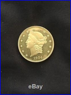 1904 $20 Twenty Dollar Liberty Head Double Eagle American Gold Coin