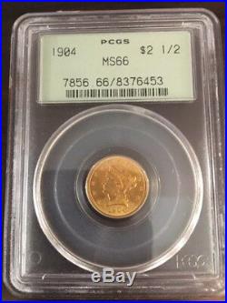 1904 $2.5 Gold Liberty Head Coin PCGS MS66