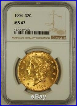 1904 Liberty Head Double Eagle $20 Gold Coin NGC MS-62 (Better)