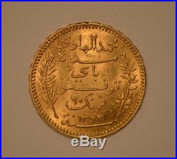 1904 Tunisia 20 Francs Gold Coin Under French Rule