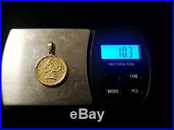 1904 U. S. Five Dollar Gold Coin In 14K Solid Yellow Gold Necklace Bezel Pendant