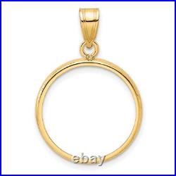 1905-1955 Mexico 5 Pesos Prong Set Plain Polished Coin Bezel in 14k Gold