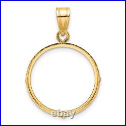 1905-1955 Mexico 5 Pesos Prong Set Plain Polished Coin Bezel in 14k Gold