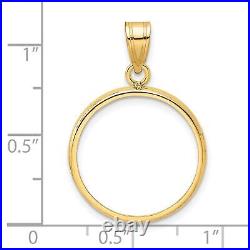 1905-1955 Mexico 5 Pesos Prong Set Plain Polished Coin Bezel in 14k Gold