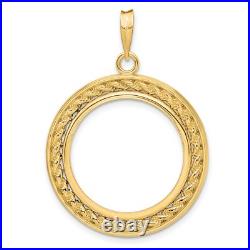 1905-1959 Mexico 10 Pesos Prong Set Encased Rope Coin Bezel in 14k Gold 1905-1959 Mexico 10 Pesos Prong Set Encased Rope Coin Bezel in 14k Gold