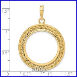 1905-1959 Mexico 10 Pesos Prong Set Encased Rope Coin Bezel in 14k Gold 1905-1959 Mexico 10 Pesos Prong Set Encased Rope Coin Bezel in 14k Gold