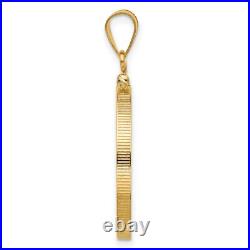 1905-1959 Mexico 10 Pesos Screw Top Reeded Border Coin Bezel in 14k Gold