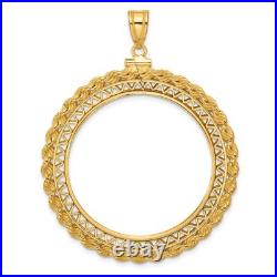 1907-1933 US $20 St Gaudens Double Eagle Screw Top Filigree Coin Bezel 14k Gold 1907-1933 US $20 St Gaudens Double Eagle Screw Top Filigree Coin Bezel 14k Gold