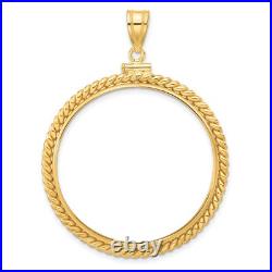 1907-1933 US $20 St Gaudens Double Eagle Screw Top Rope Coin Bezel in 14k Gold 1907-1933 US $20 St Gaudens Double Eagle Screw Top Rope Coin Bezel in 14k Gold