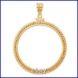 1907-1933 US $20 St Gaudens Double Eagle Screw Top Rope Coin Bezel in 14k Gold 1907-1933 US $20 St Gaudens Double Eagle Screw Top Rope Coin Bezel in 14k Gold