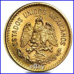 1907 Mexico 5 Pesos Gold Coin Avg Circ AGW. 1206 oz