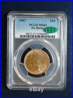 1907 Ten Dollar No Motto GOLD INDIAN PCGS MS61 CAC $10 Coin PRICED TO SELL NOW
