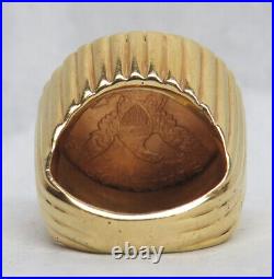 1907 USA Antique $5 Dollar Solid Gold In 18k Coin Pinky Ring Size 8