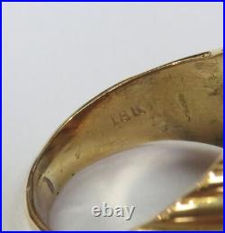 1907 USA Antique $5 Dollar Solid Gold In 18k Coin Pinky Ring Size 8
