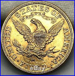 1907-d Gold $5 Dollar Half Eagle Coin Choice Bu. Uncirculated