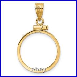 1908-1929 US $2.50 Indian Quarter Eagle Screw Top Reeded Coin Bezel in 14k Gold 1908-1929 US $2.50 Indian Quarter Eagle Screw Top Reeded Coin Bezel in 14k Gold