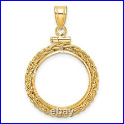 1908-1929 US $2.50 Indian Quarter Eagle Screw Top Wheat 1 Coin Bezel 14k Gold