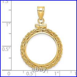 1908-1929 US $2.50 Indian Quarter Eagle Screw Top Wheat 1 Coin Bezel 14k Gold
