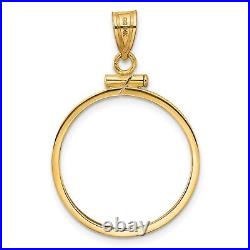 1908-1929 US $5 Indian Half Eagle Screw Top Reeded Border Coin Bezel in 14k Gold 1908-1929 US $5 Indian Half Eagle Screw Top Reeded Border Coin Bezel in 14k Gold