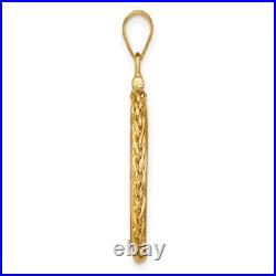 1908-1929 US $5 Indian Half Eagle Screw Top Tight Chain Coin Bezel in 14k Gold