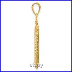 1908-1929 US $5 Indian Half Eagle Screw Top Twisted Rope Coin Bezel in 14k Gold