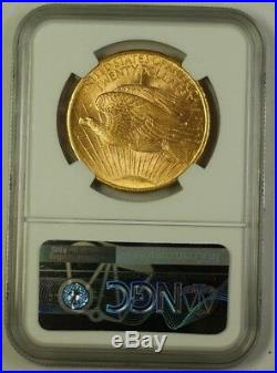 1908 NO MOTTO St. Gaudens $20 Double Eagle Gold Coin NGC MS-62 B
