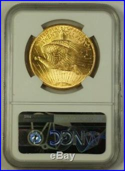 1908 NO MOTTO St. Gaudens $20 Double Eagle Gold Coin NGC MS-62 (Better) A