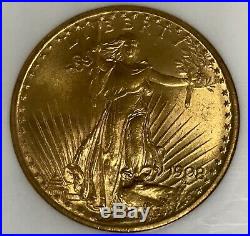 1908 St. Gaudens Double Eagle $20 Gold Coin'No Motto' NGC MS 63