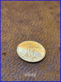1908 U. S Eagle Walking Liberty Solid 24k. 999 Gold Mini Coin 1/100th oz Rare