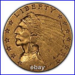 1909 G$2.50 Indian Head Gold Quarter Eagle Solid Circulated Example G3010