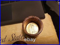 1909 Saint Gaudens 20 Dollar Gold Coin with custom Solid King Wood coin vault