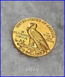 1910 $2.50 Gold Indian Head Quarter Eagle US Coin 8718-1