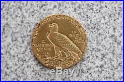 1911 Indian Head Gold Coin $2.50 2 1/2 Dollars In Plastic Cover