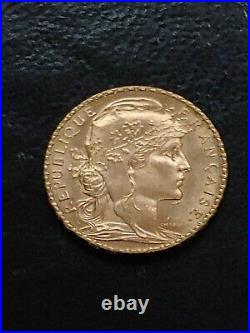 1912 Marianne 20 Franc Solid Gold Coin