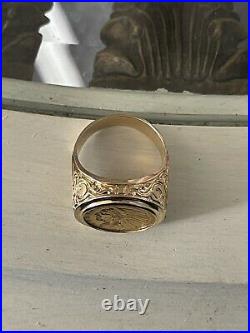1913 $2 1/2 Indian head gold coin ring HEAVY SOLID 14k Gold Ring 17 Grams