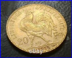 1913 Marianne 20 Franc Solid Gold Coin