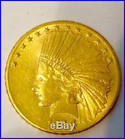 1914 D Gold United States $10 Dollar Indian Head Coin Unc Condition