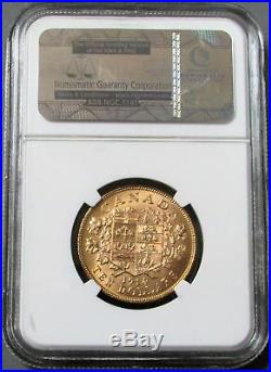 1914 Gold Canada $10 Dollar Bank Of Canada Hoard Coin Ngc Mint State 63