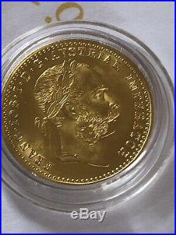 1915 Austrian 1 One Ducat Gold Coin, Restrike Bullion Coin 3.5g Solid Gold
