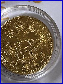 1915 Austrian 1 One Ducat Gold Coin, Restrike Bullion Coin 3.5g Solid Gold