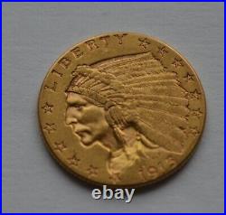 1915 Indian Head $2.5 Dollar Gold Coin