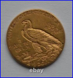 1915 Indian Head $2.5 Dollar Gold Coin