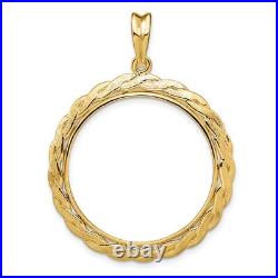 1917-1959 Mexico 20 Pesos Prong Set Braided Coin Bezel in 14k Gold 1917-1959 Mexico 20 Pesos Prong Set Braided Coin Bezel in 14k Gold