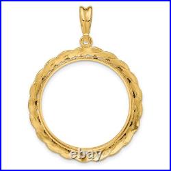 1917-1959 Mexico 20 Pesos Prong Set Braided Coin Bezel in 14k Gold 1917-1959 Mexico 20 Pesos Prong Set Braided Coin Bezel in 14k Gold