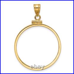 1917-1959 Mexico 20 Pesos Screw Top Reeded Border Coin Bezel in 14k Gold 1917-1959 Mexico 20 Pesos Screw Top Reeded Border Coin Bezel in 14k Gold