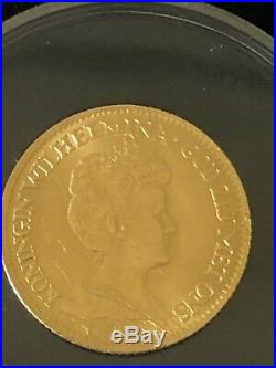 1917 NETHERLANDS SOLID GOLD COIN 10 GUILDERS AU Beautiful Condition Scarce