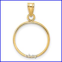 1918-1948 Mexico 2.5 Pesos Prong Set Plain Polished Coin Bezel in 14k Gold 1918-1948 Mexico 2.5 Pesos Prong Set Plain Polished Coin Bezel in 14k Gold