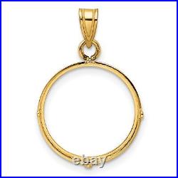 1918-1948 Mexico 2.5 Pesos Prong Set Plain Polished Coin Bezel in 14k Gold 1918-1948 Mexico 2.5 Pesos Prong Set Plain Polished Coin Bezel in 14k Gold