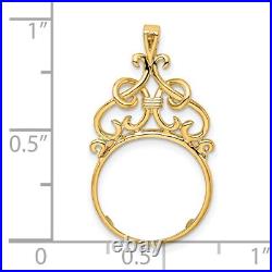 1919-1948 Mexico 2 Dos Peso Prong Set Filigree Top Coin Bezel in 14k Gold 1919-1948 Mexico 2 Dos Peso Prong Set Filigree Top Coin Bezel in 14k Gold